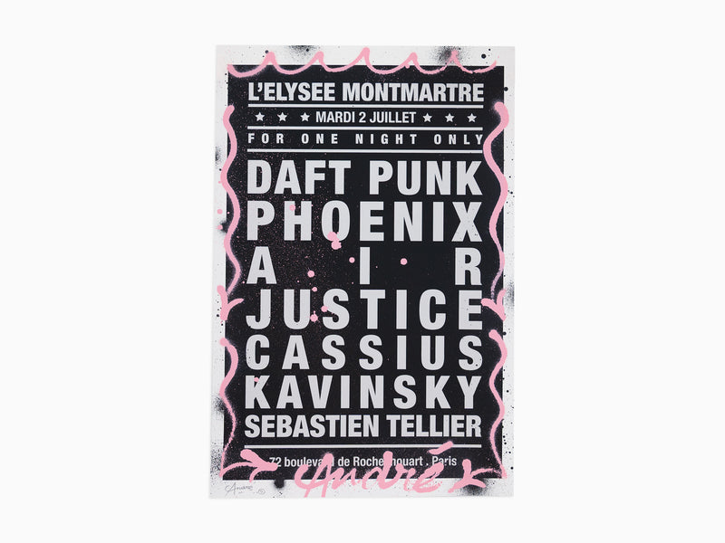 André - Concert de rêve « Daft Punk, L'Elysée Montmartre » - Noir/Argent métallisé (amélioré à la main)