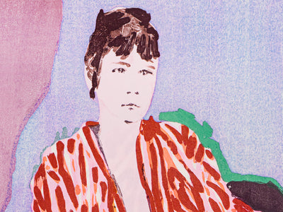 Claire Tabouret - Autoportrait en robe (violet) Ukiyo-e