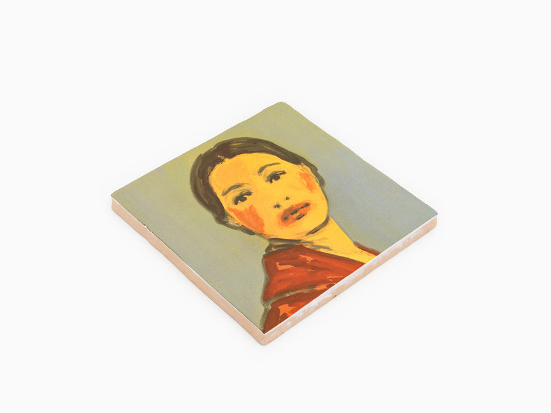 Claire Tabouret Maquillage (manteau rouge) tuile