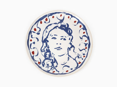 Claire Tabouret - Assiette décorative "Portrait aux boucles".