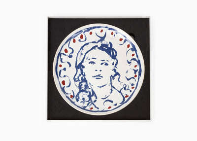 Claire Tabouret - Assiette décorative "Portrait aux boucles".