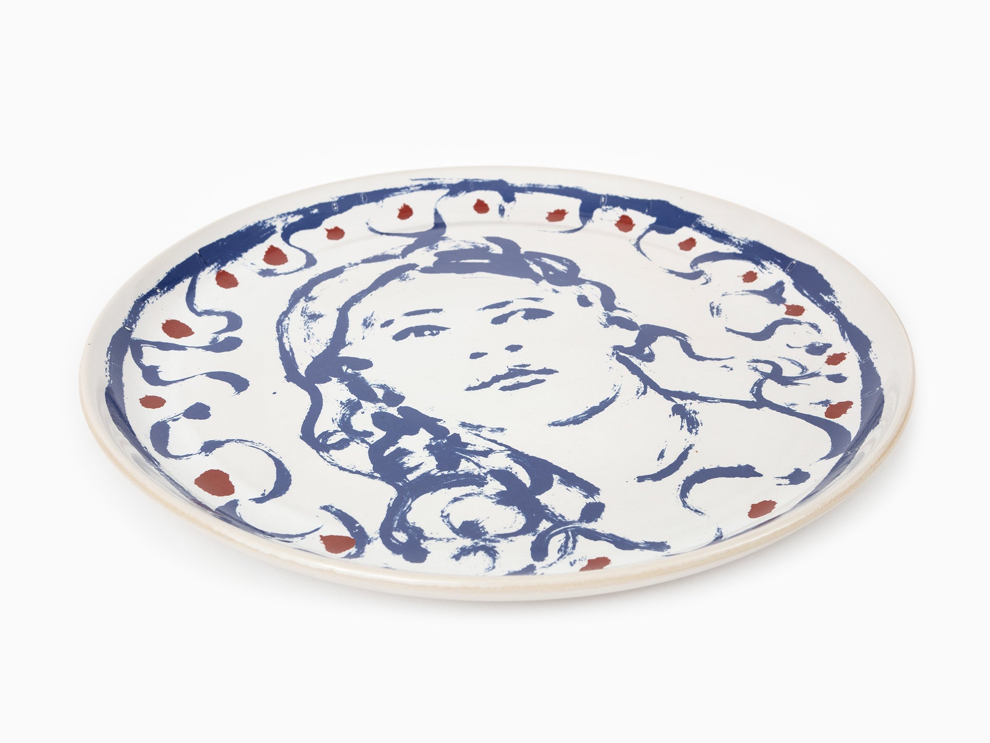 Claire Tabouret - Assiette décorative "Portrait aux boucles".