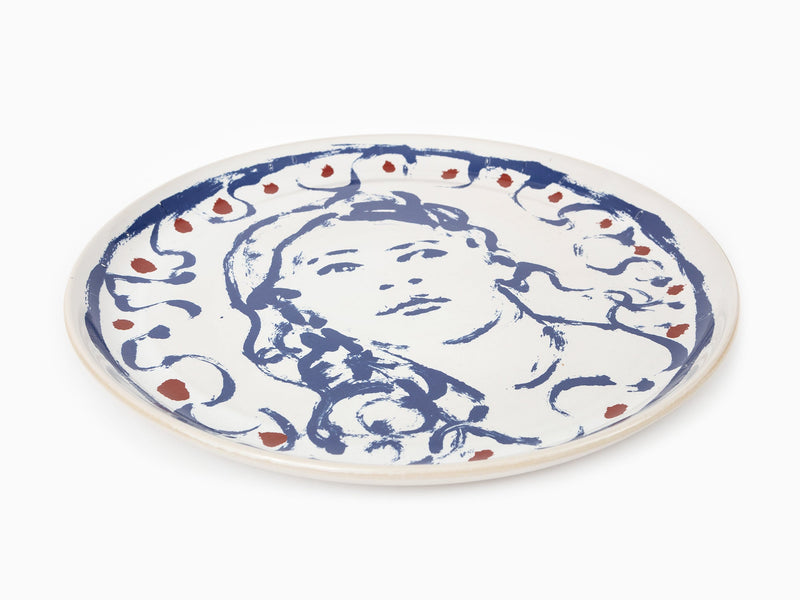 Claire Tabouret - Assiette décorative "Portrait aux boucles".