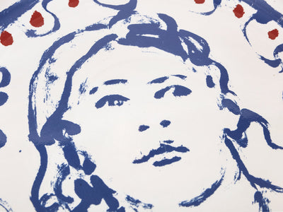 Claire Tabouret - Assiette décorative "Portrait aux boucles".