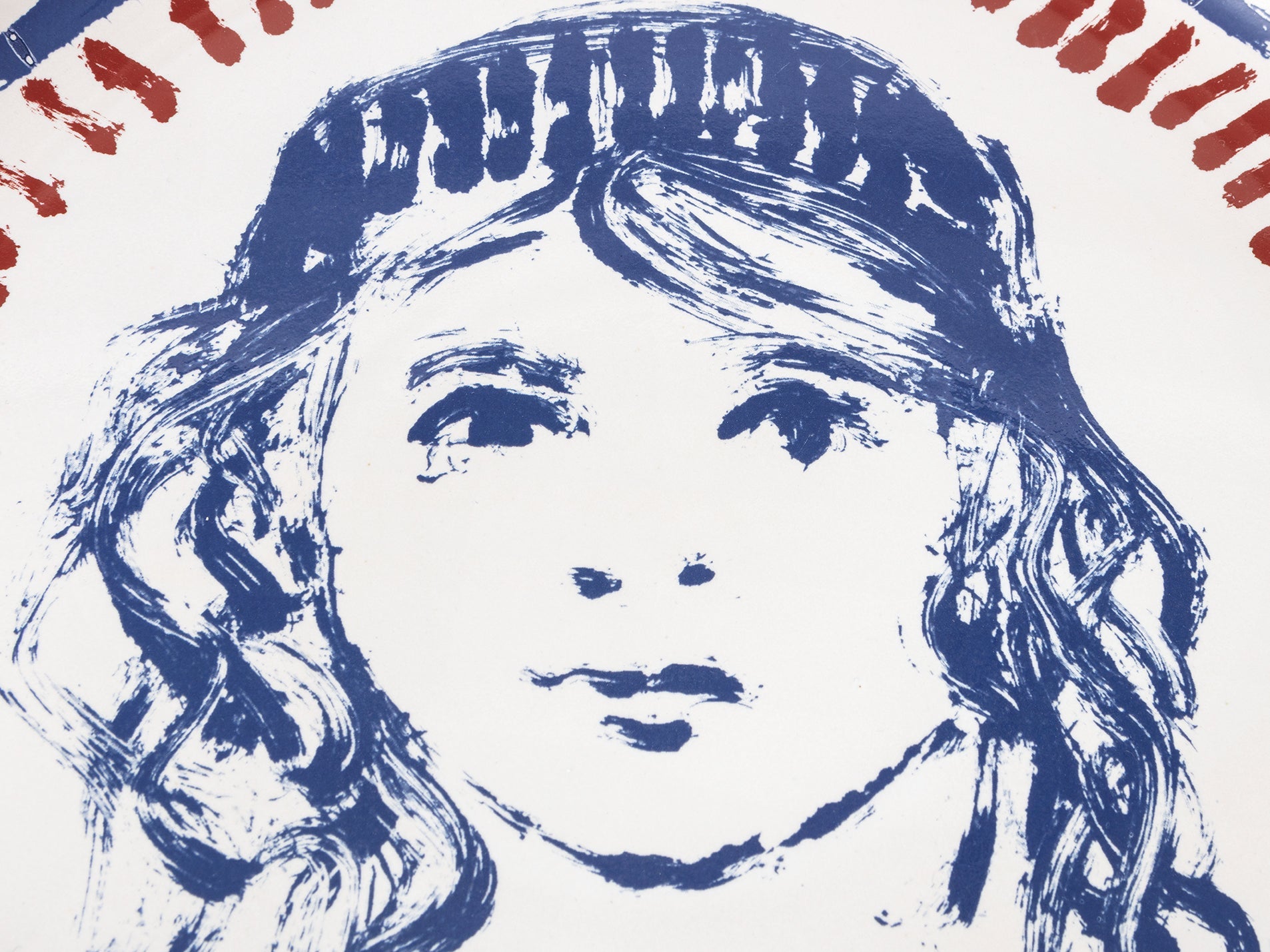 Claire Tabouret - Assiette décorative "Portrait à rayures