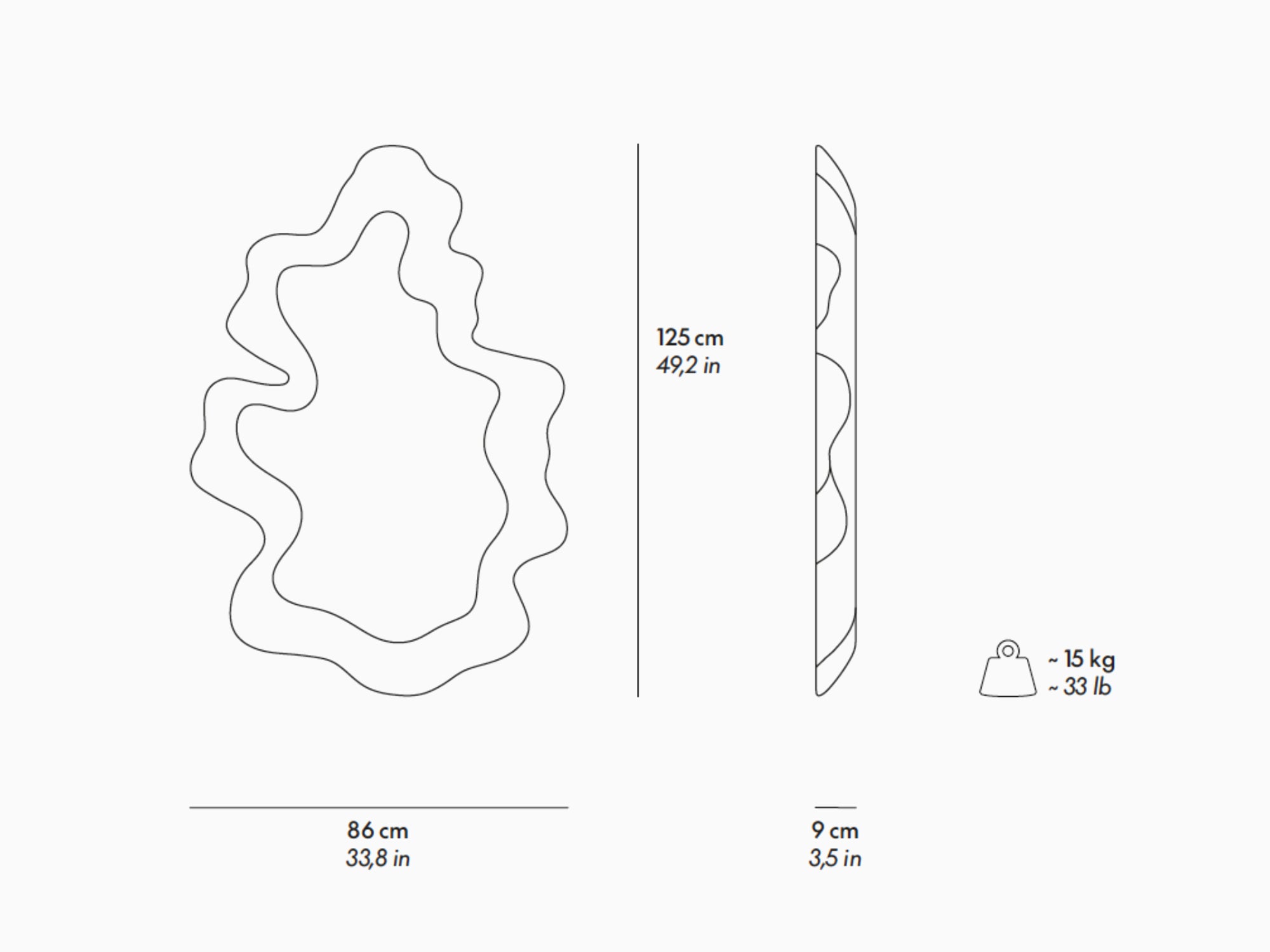Snarkitecture - Miroir sculpté blanc