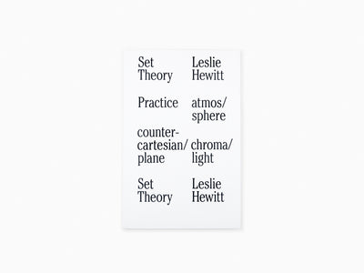 Leslie Hewitt - Set Theory GEP)