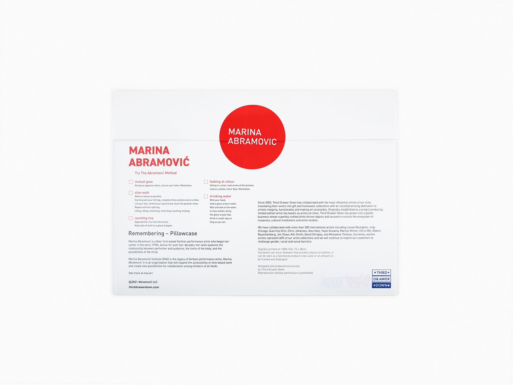 Marina Abramovic - Taie d'oreiller