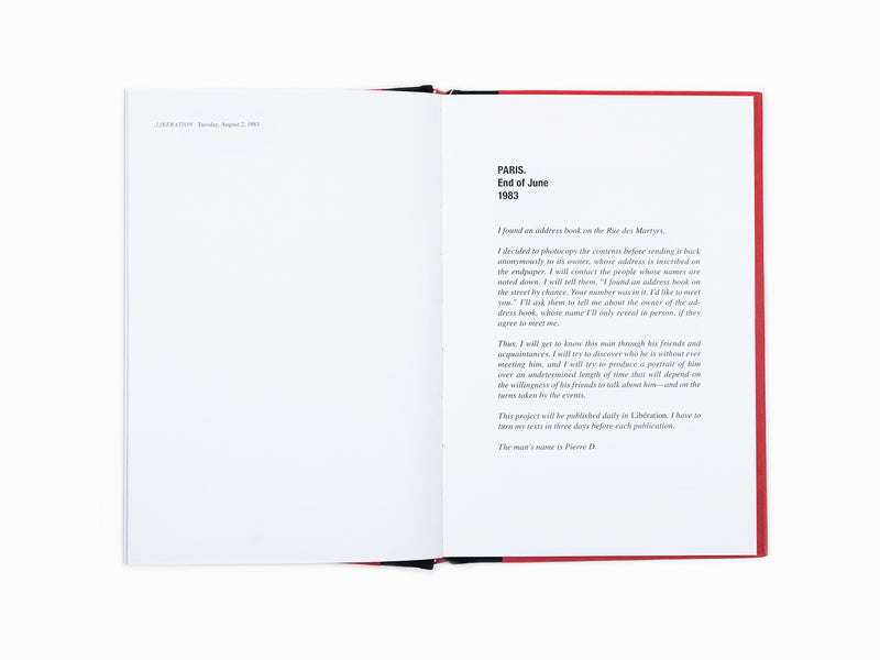 Sophie Calle - Le carnet d'adresses