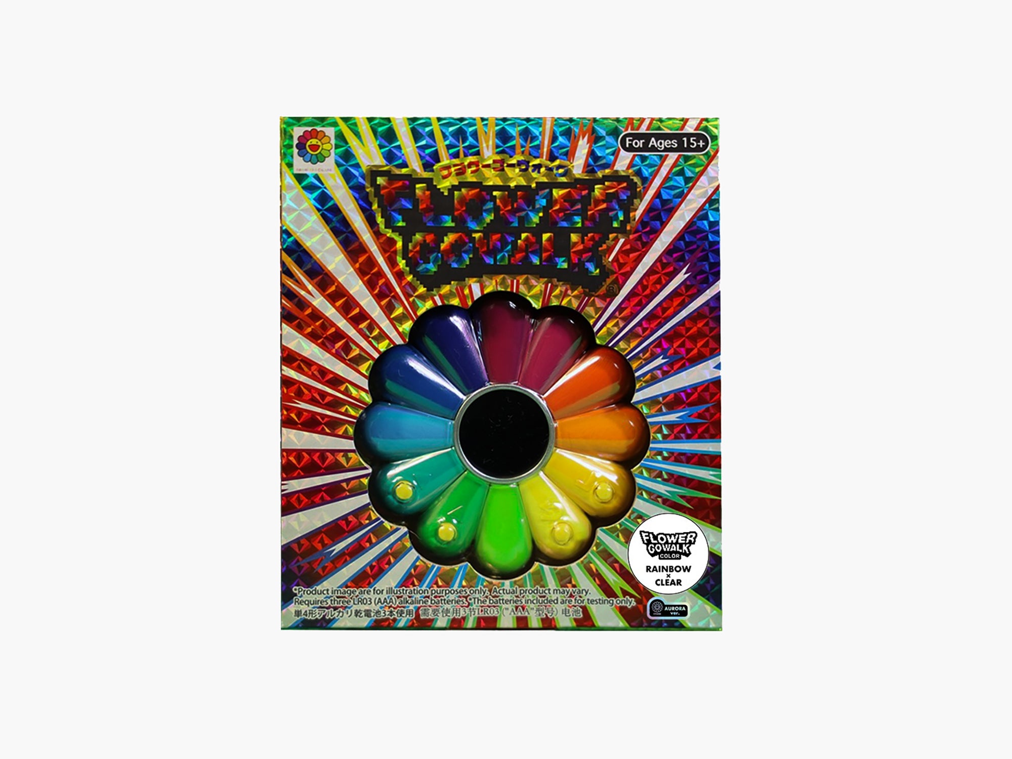 Takashi Murakami - FLOWER GO WALK COLOR / Aurora : Rainbow x Clear (avec FLOWER GO WALK CARD)
