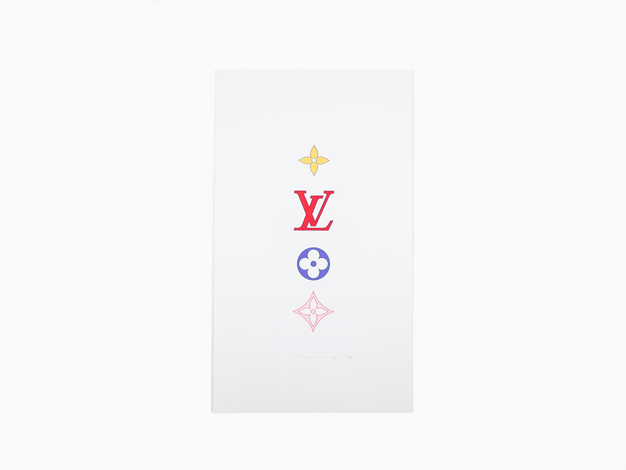 Takashi Murakami - Monogramme coloré SUPERFLAT (blanc)
