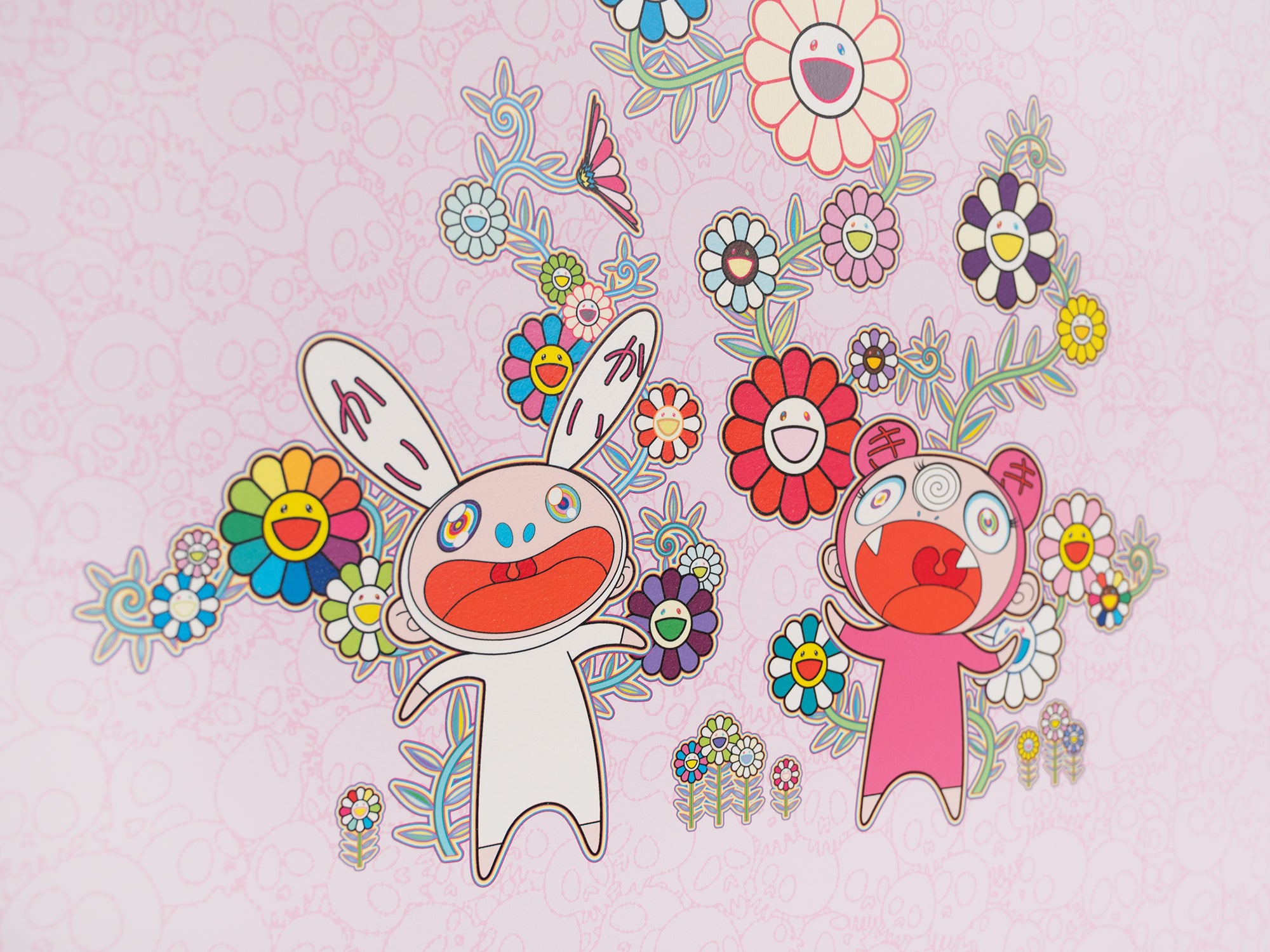 Takashi Murakami - Neige, Lune et Fleur : Fleurs avec Kaikai et Kiki
