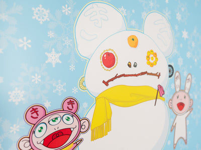Takashi Murakami - Snow, Moon and Flower : Bonhomme de neige avec Kaikai et Kiki