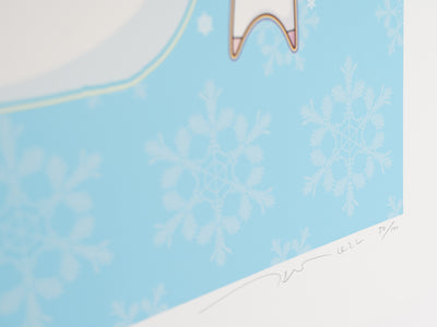 Takashi Murakami - Snow, Moon and Flower : Bonhomme de neige avec Kaikai et Kiki