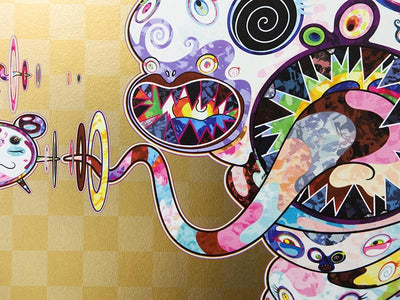 Takashi Murakami - Hommage à Francis Bacon - fond doré (panneau droit homme)