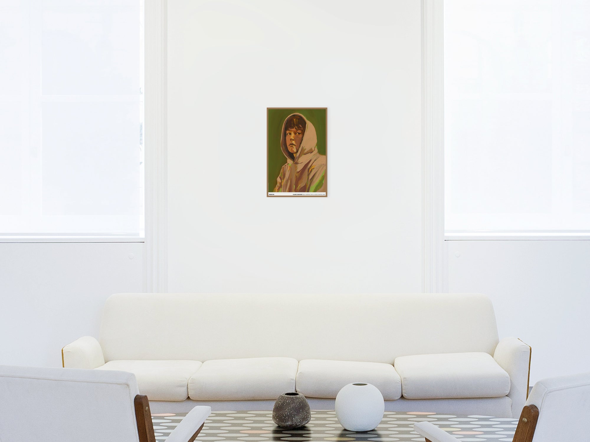 Claire Tabouret - Self-portrait with a hood (purple)