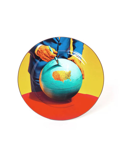 Seletti wears Toiletpaper - Assiette porcelaine dorée - Globe