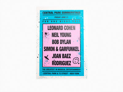 André - Dream Concert (Leonard Cohen) Bleu / Rose (rehaussé à la main)