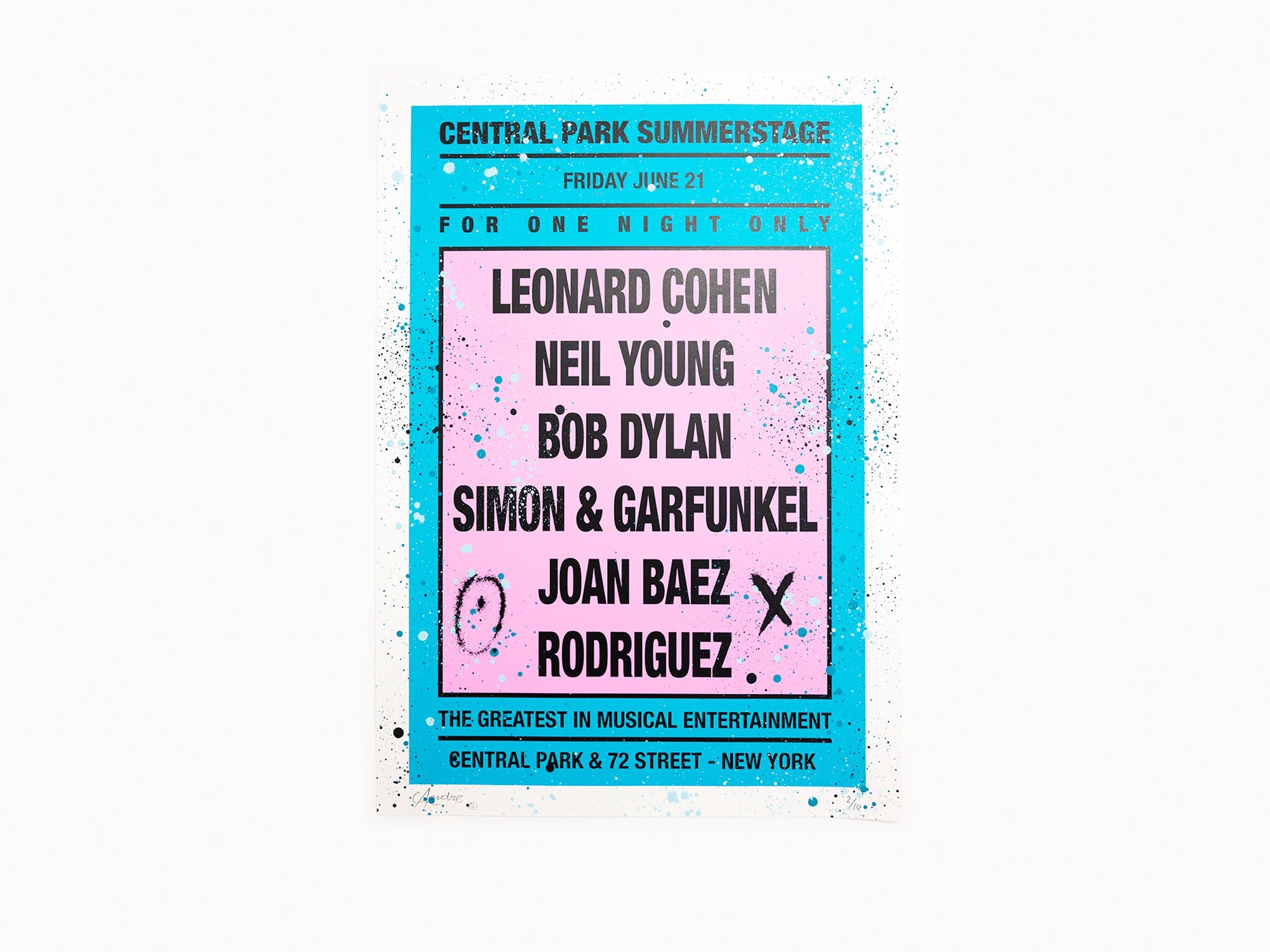 André - Dream Concert (Leonard Cohen) Bleu / Rose (rehaussé à la main)