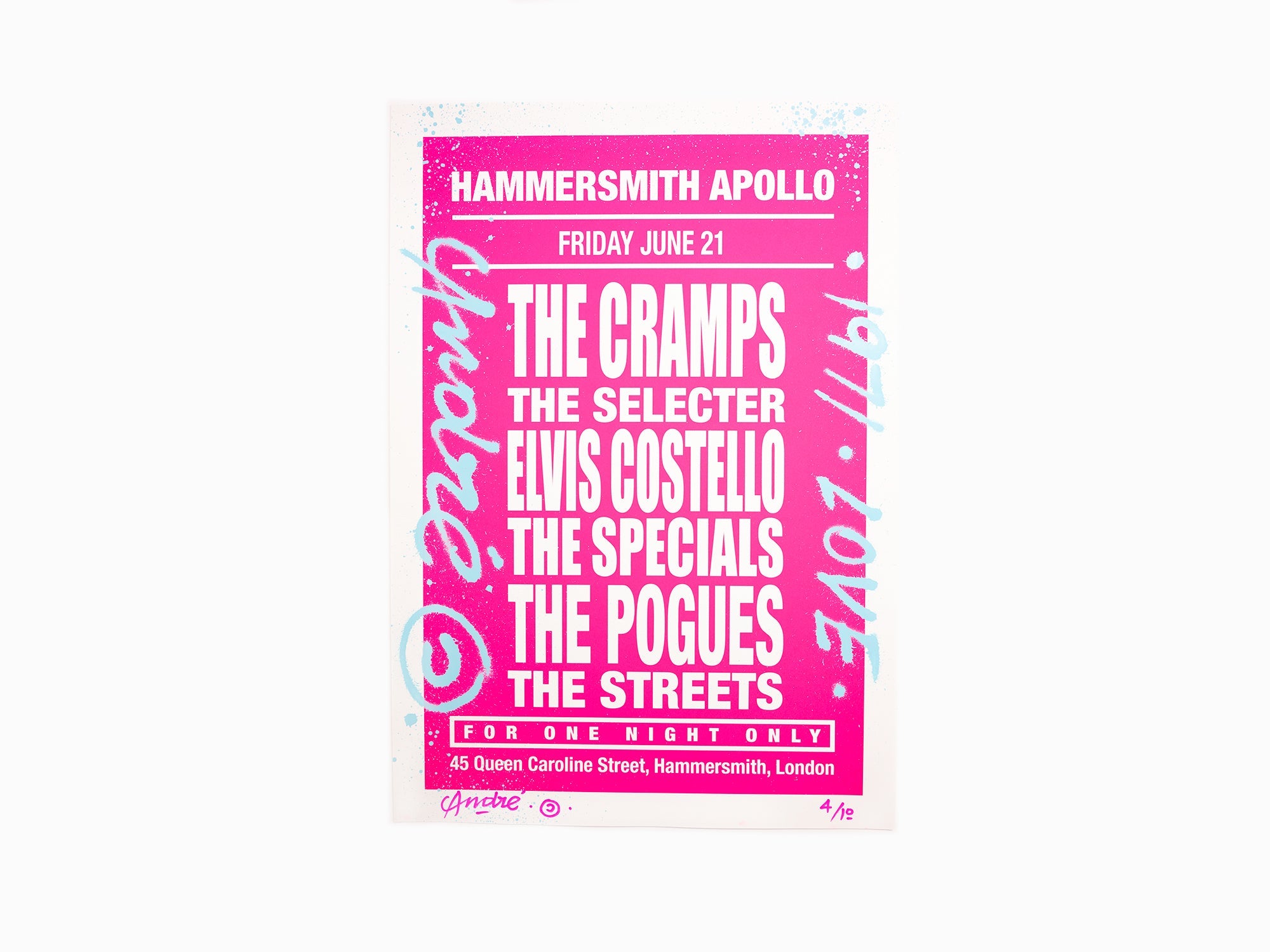 André - Dream Concert (The Cramps) Rose (amélioré à la main)