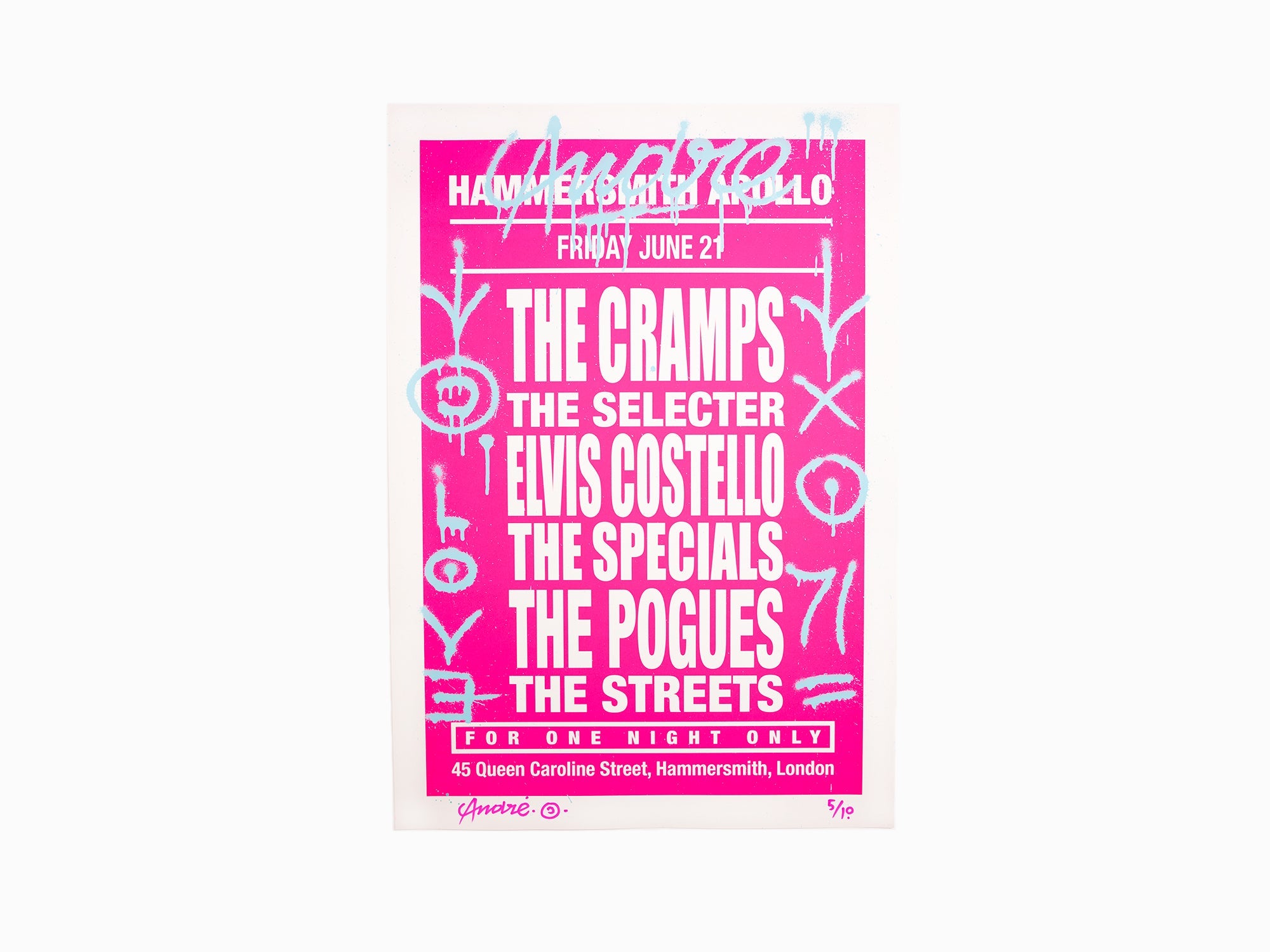 André - Dream Concert (The Cramps) Rose (amélioré à la main)