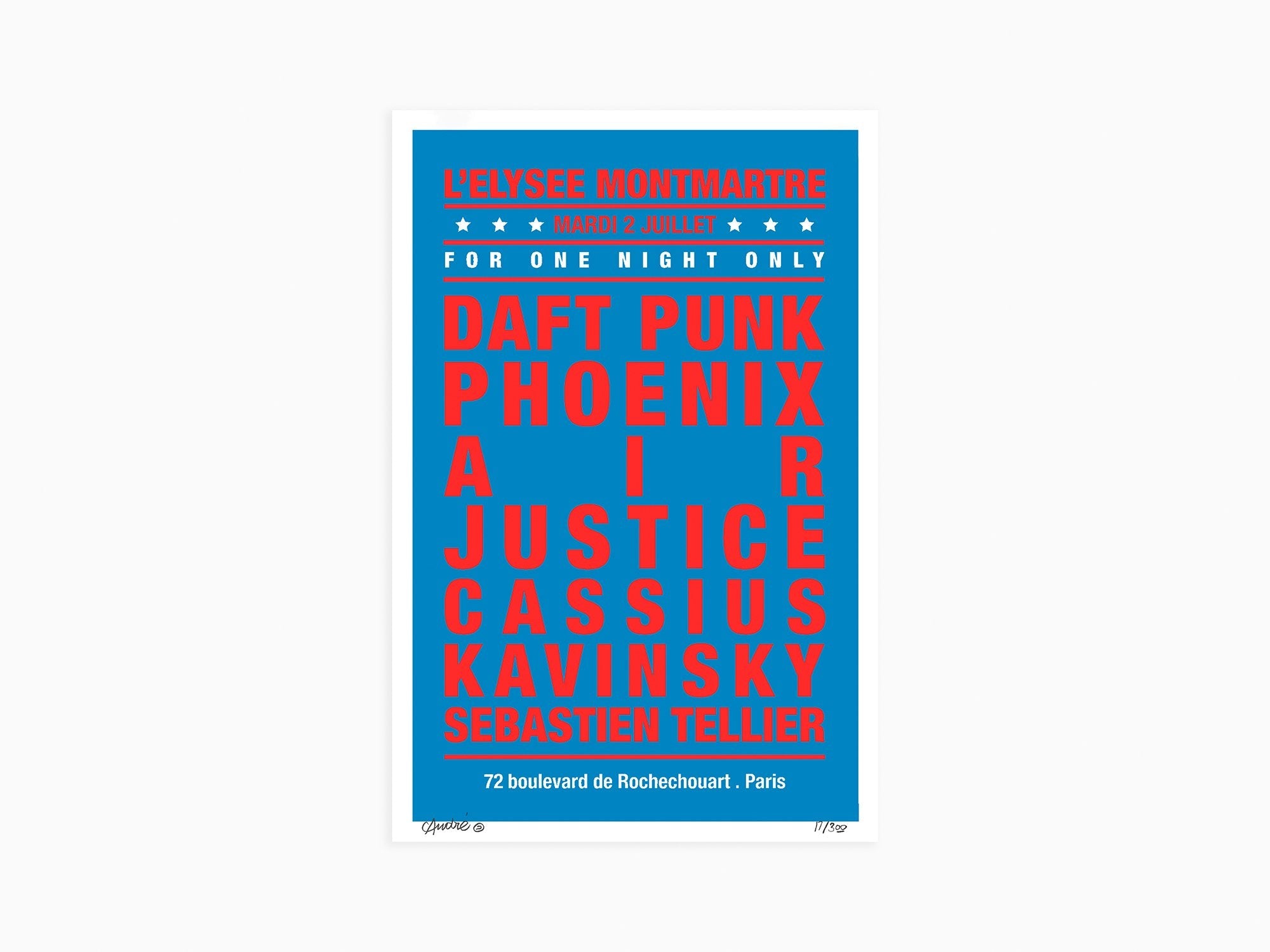 André - Concert de rêve "Daft Punk, L'Elysée Montmartre" - Bleu/Rouge