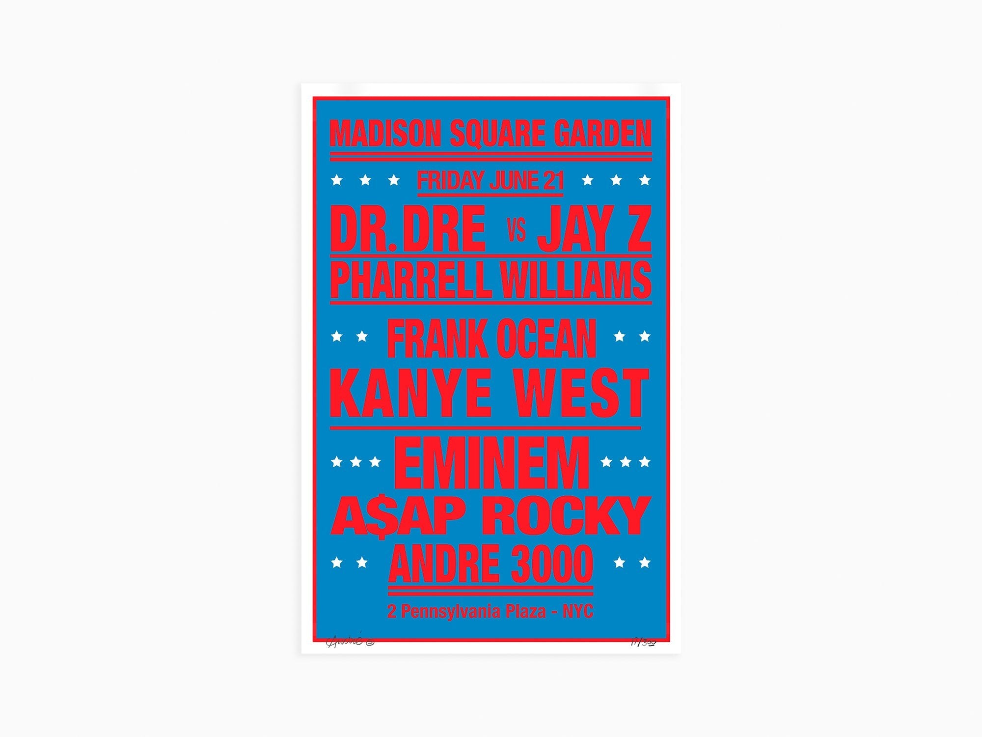 André - Concert de rêve "Dr. Dre Jay Z, Madison Square Garden" - Bleu/Rouge