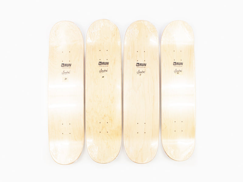 André - Skateboard - Ensemble de 4 planches à roulettes "Ménage à trois ou quatre".