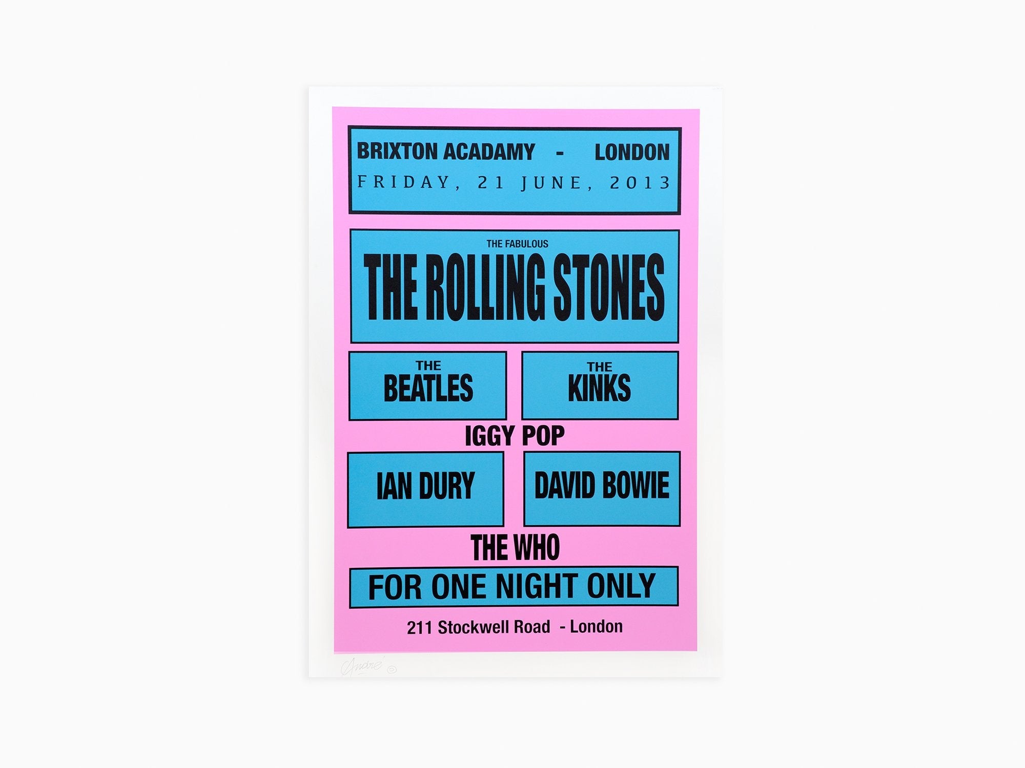 André - Concerts de rêve (Rolling Stones) Bleu / Rose