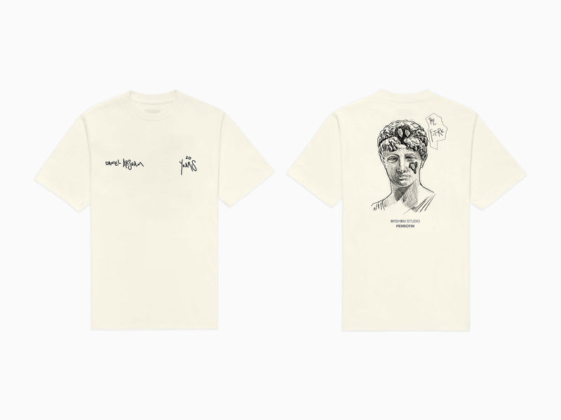 Daniel Arsham - Eroded Bust Drawing Tee Cream