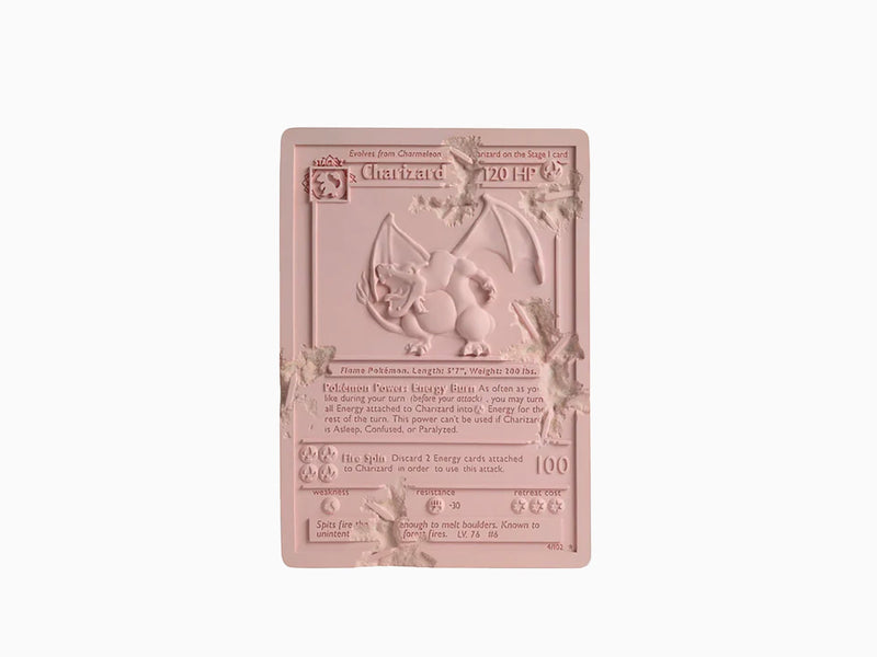 Daniel Arsham - Carte Charizard cristallisé rose
