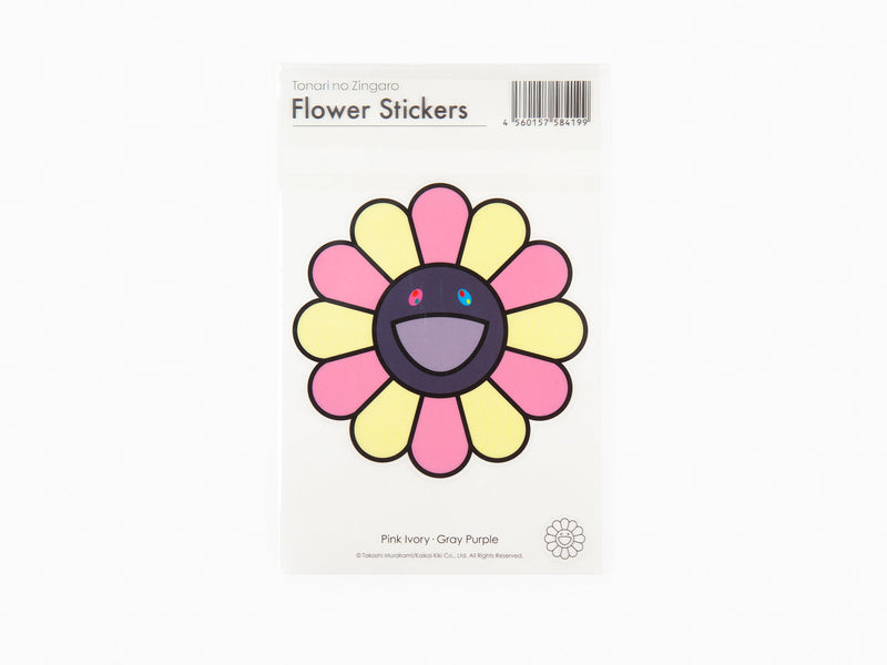 Takashi Murakami - Stickers fleurs - rose ivoire x gris violet