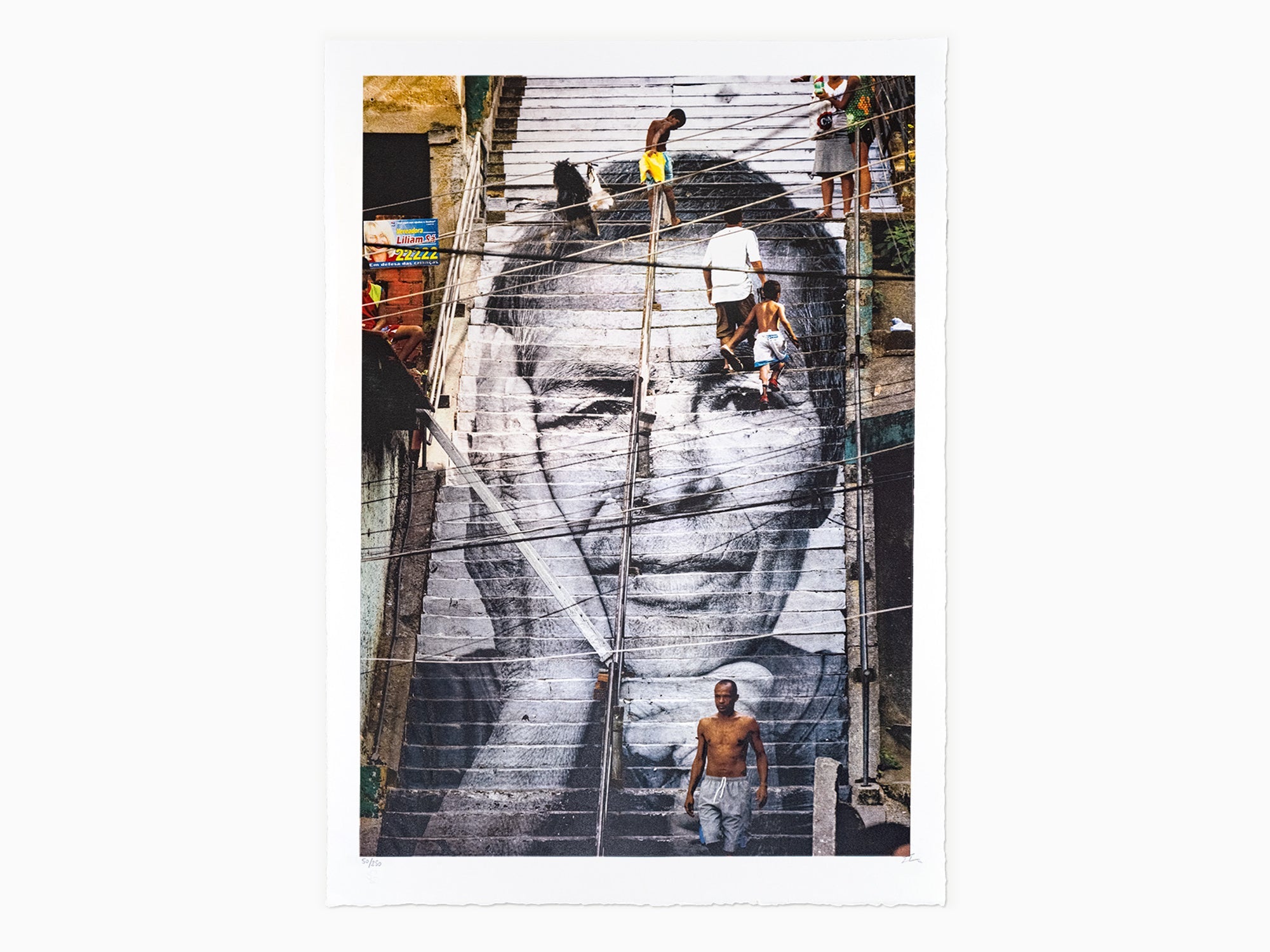 JR - 28 Millimètres, Women Are Heroes, Action dans la Favela Morro Providencia, Escalier, gros plan, Rio de Janeiro, Brésil, 2008