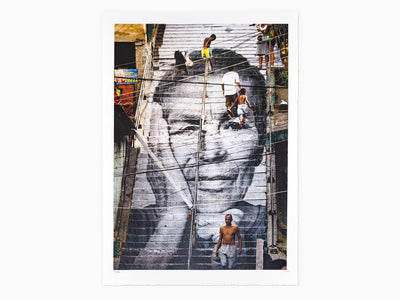 JR - 28 Millimètres, Women Are Heroes, Action dans la Favela Morro Providencia, Escalier, gros plan, Rio de Janeiro, Brésil, 2008