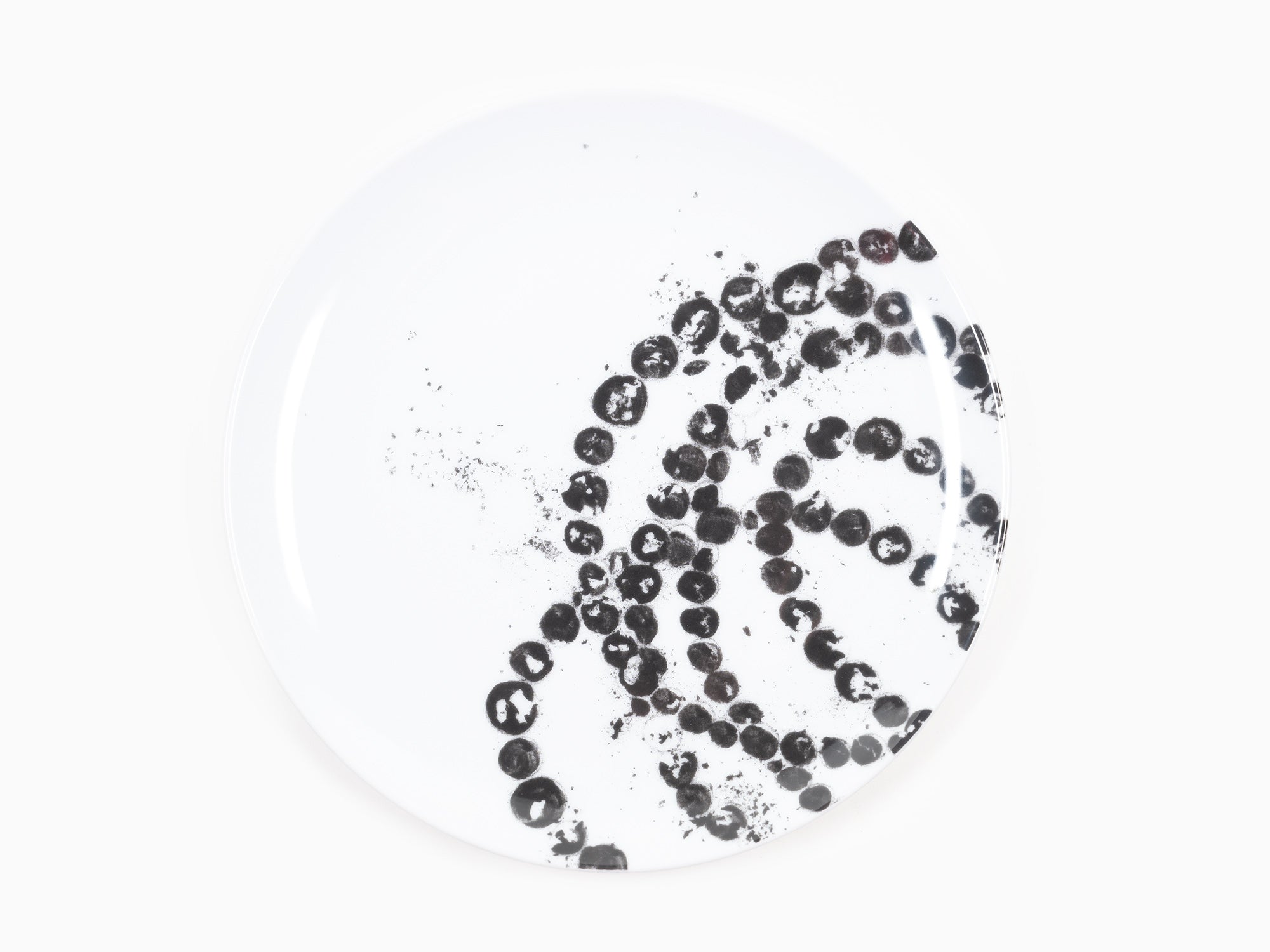 Jean-Michel Othoniel - Assiette mignardise " Rose du Louvre " noire en porcelaine