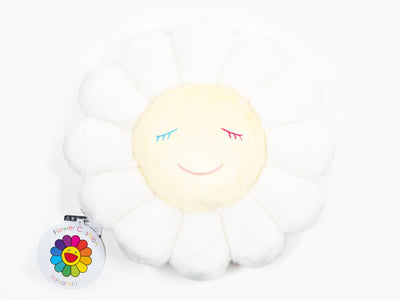 Takashi MURAKAMI - Coussin Fleur - 30 cm - Blanc (bouche bleue)