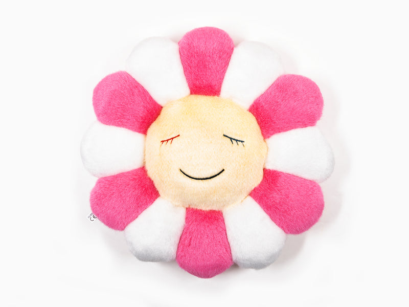 Takashi Murakami - coussin fleur - 30 cm - Rose et jaune