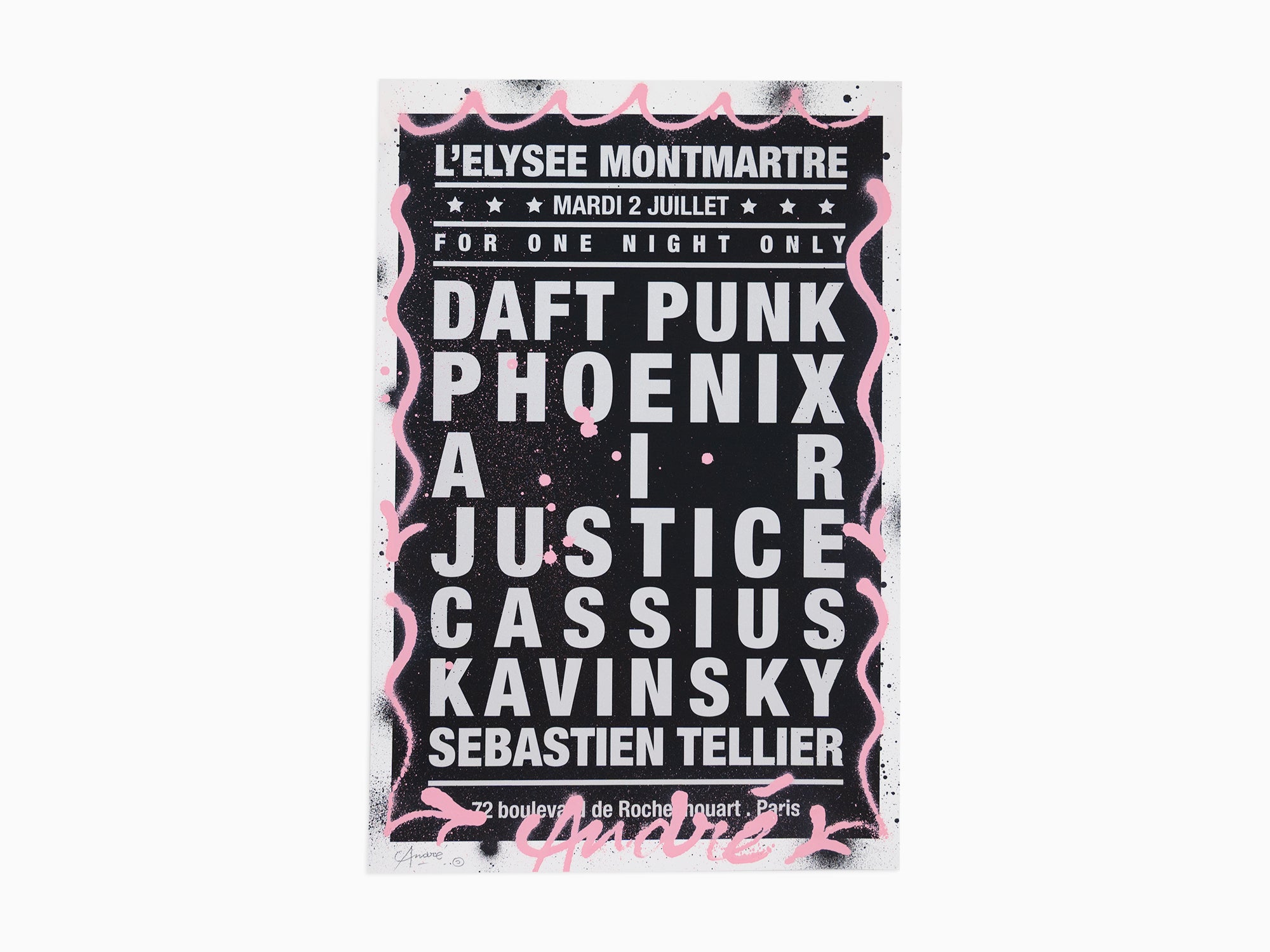 André - Concert de rêve « Daft Punk, L'Elysée Montmartre » - Noir/Argent métallisé (amélioré à la main)