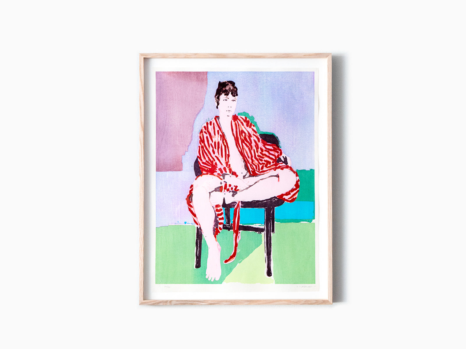 Claire Tabouret - Autoportrait en robe (violet) Ukiyo-e