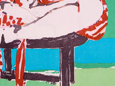 Claire Tabouret - Autoportrait en robe (violet) Ukiyo-e