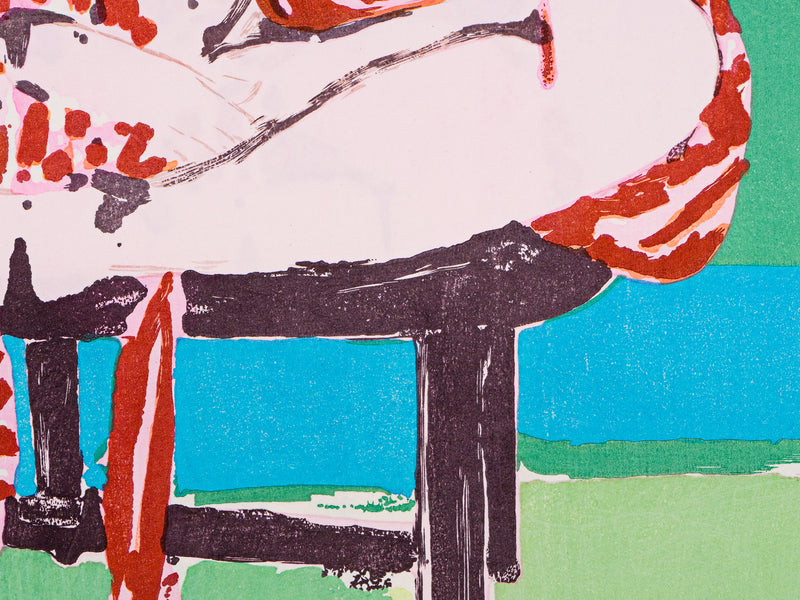 Claire Tabouret - Autoportrait en robe (violet) Ukiyo-e