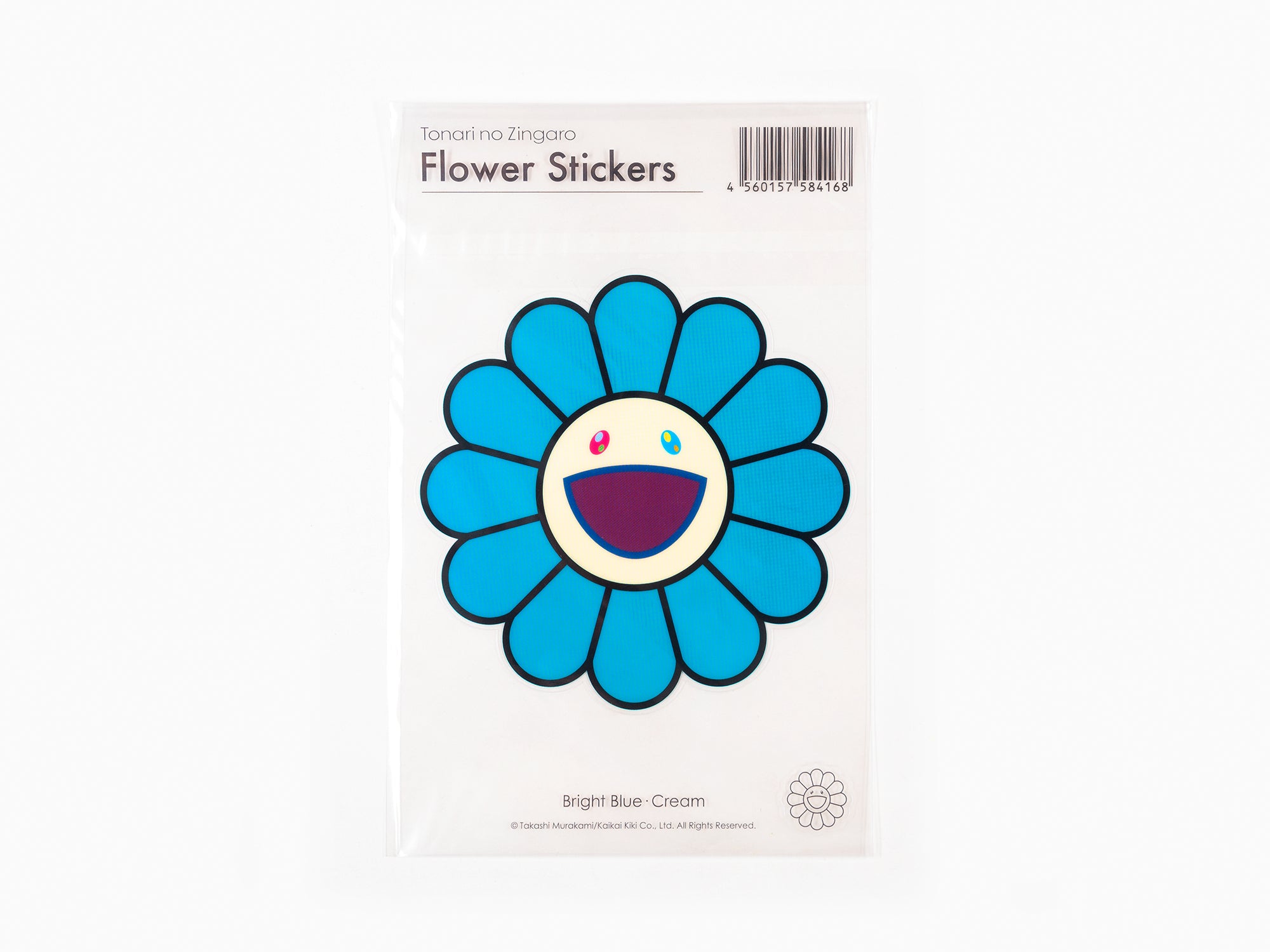 Takashi Murakami - Stickers fleurs - Bleu vif x Crème