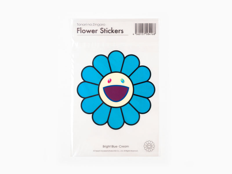 Takashi Murakami - Stickers fleurs - Bleu vif x Crème