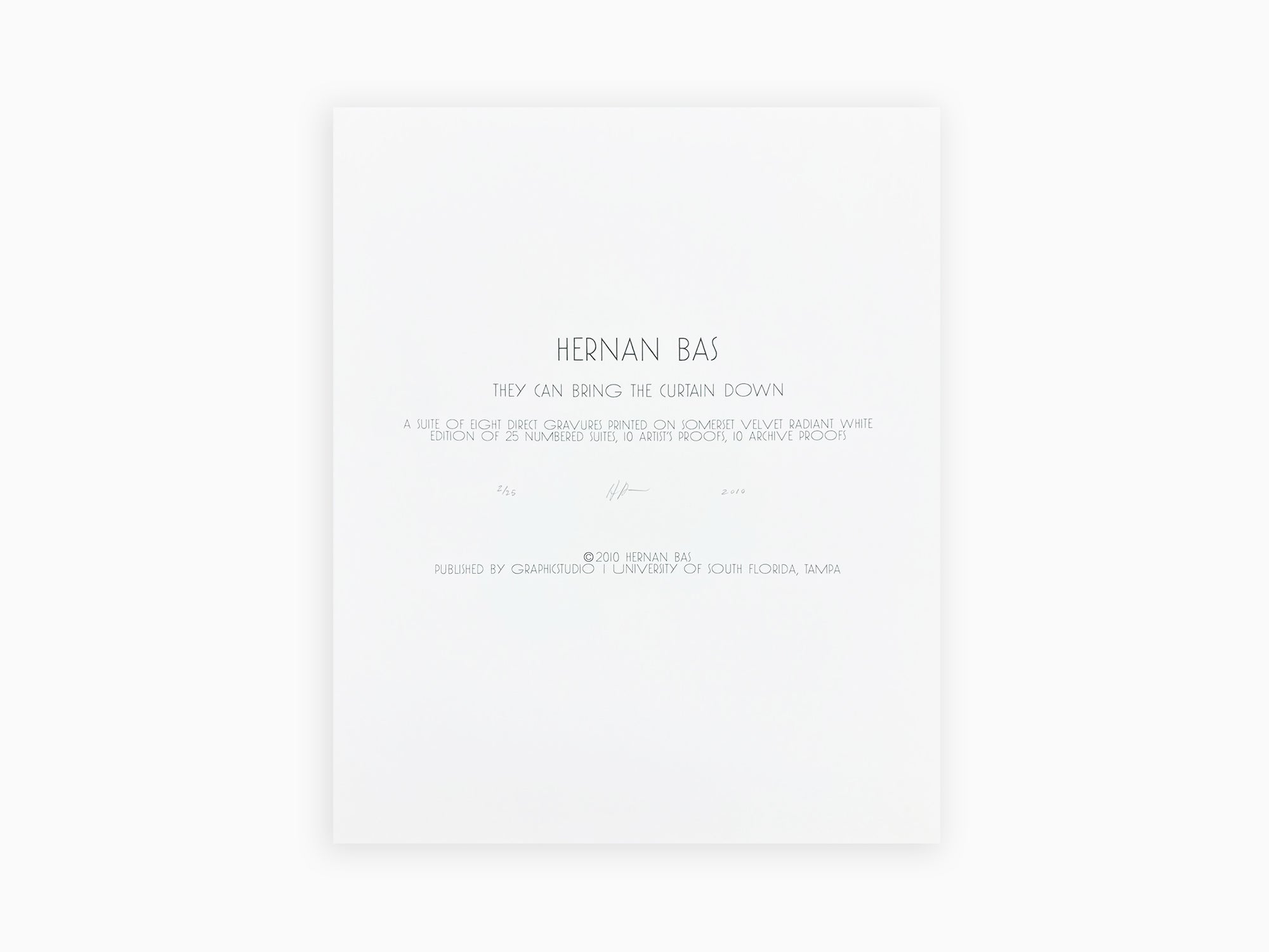 Hernan Bas - "Ils peuvent faire tomber le rideau" Portfolio tirages