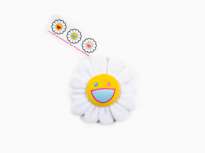 Takashi Murakami - Porte-clés peluche fleur - blanc et jaune