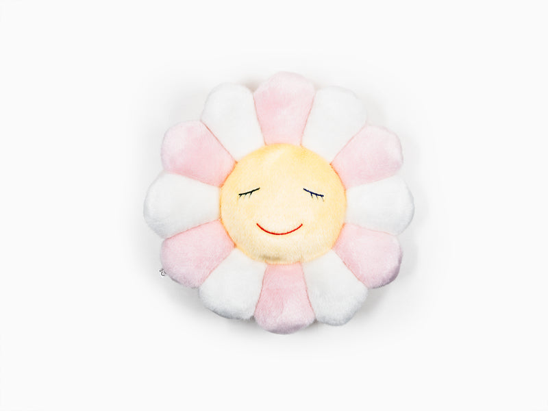 Takashi Murakami - coussin fleur 30 cm - Rose et blanc