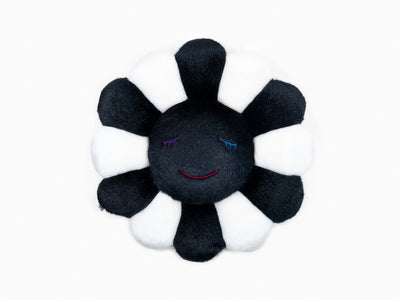 Takashi Murakami - coussin fleur 30 cm - Noir et blanc