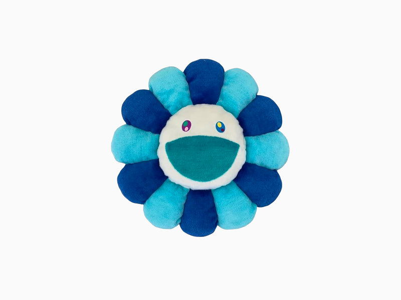 Takashi Murakami - coussin fleur 30 cm - Bleu turquoise