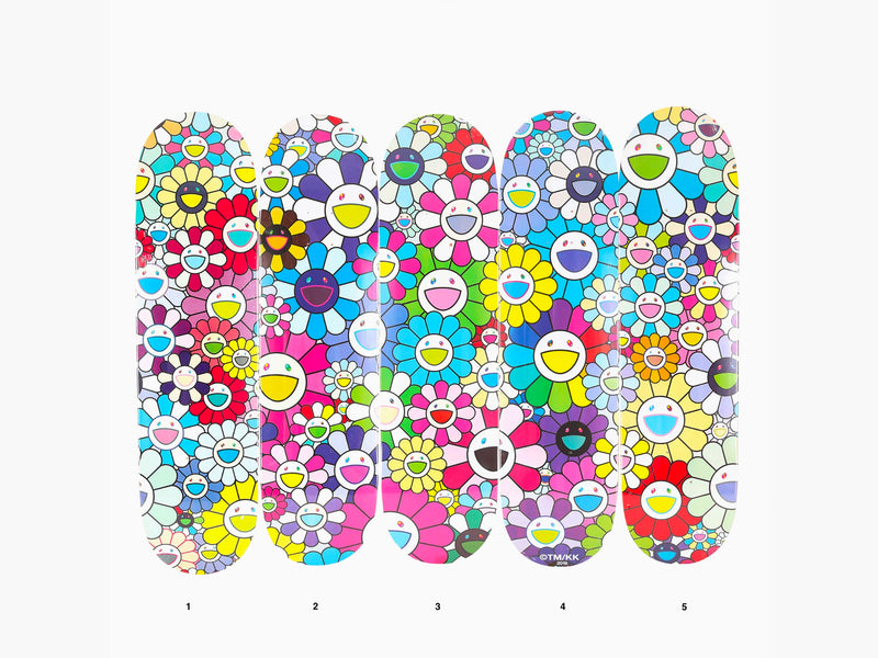 Takashi Murakami - 5 Rows of flowers Skateboard deck