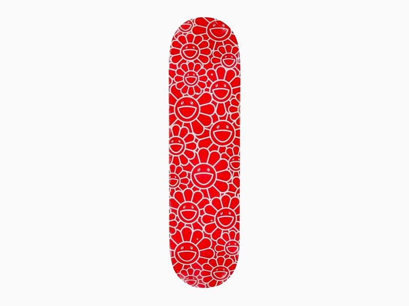 Takashi Murakami - Flower Skateboard deck Red